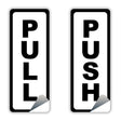 4x Push Pull Door Vertical Sticker Sign For To Open And Close - Waterproof Store Glass Vinyl Decal - Decords