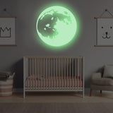 Glow In The Dark Moon Wall Sticker - Glowing Ceiling Decal For Kid Room Bedroom The Light Decor - Decords