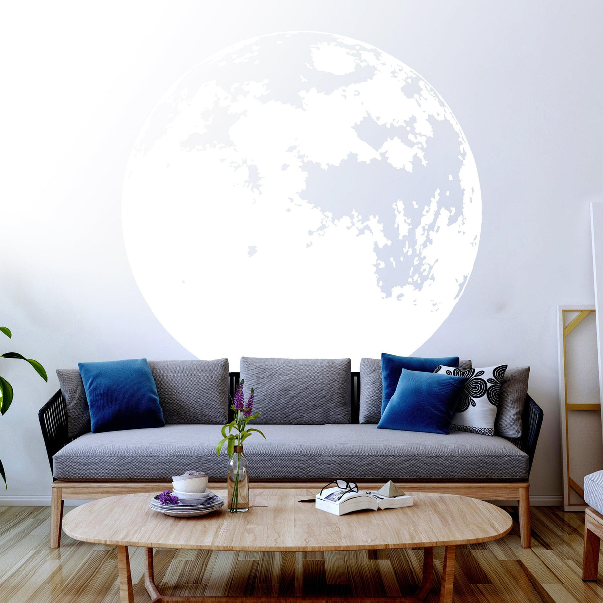 Glow In The Dark Moon Wall Sticker - Glowing Ceiling Decal For Kid Room Bedroom The Light Decor - Decords