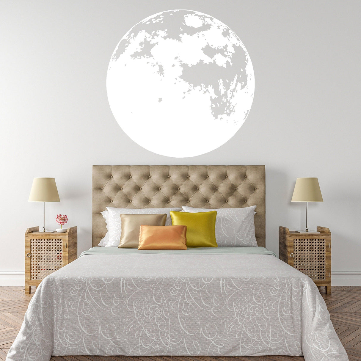 Glow In The Dark Moon Wall Sticker - Glowing Ceiling Decal For Kid Room Bedroom The Light Decor - Decords