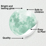 Glow In The Dark Moon Wall Sticker - Glowing Ceiling Decal For Kid Room Bedroom The Light Decor - Decords