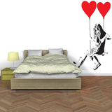 Banksy Girl With Heart Balloon Wall Sticker - Vinyl Baloon Hot Air Pop Art Decal - Decords