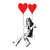 Banksy Girl With Heart Balloon Wall Sticker - Vinyl Baloon Hot Air Pop Art Decal - Decords