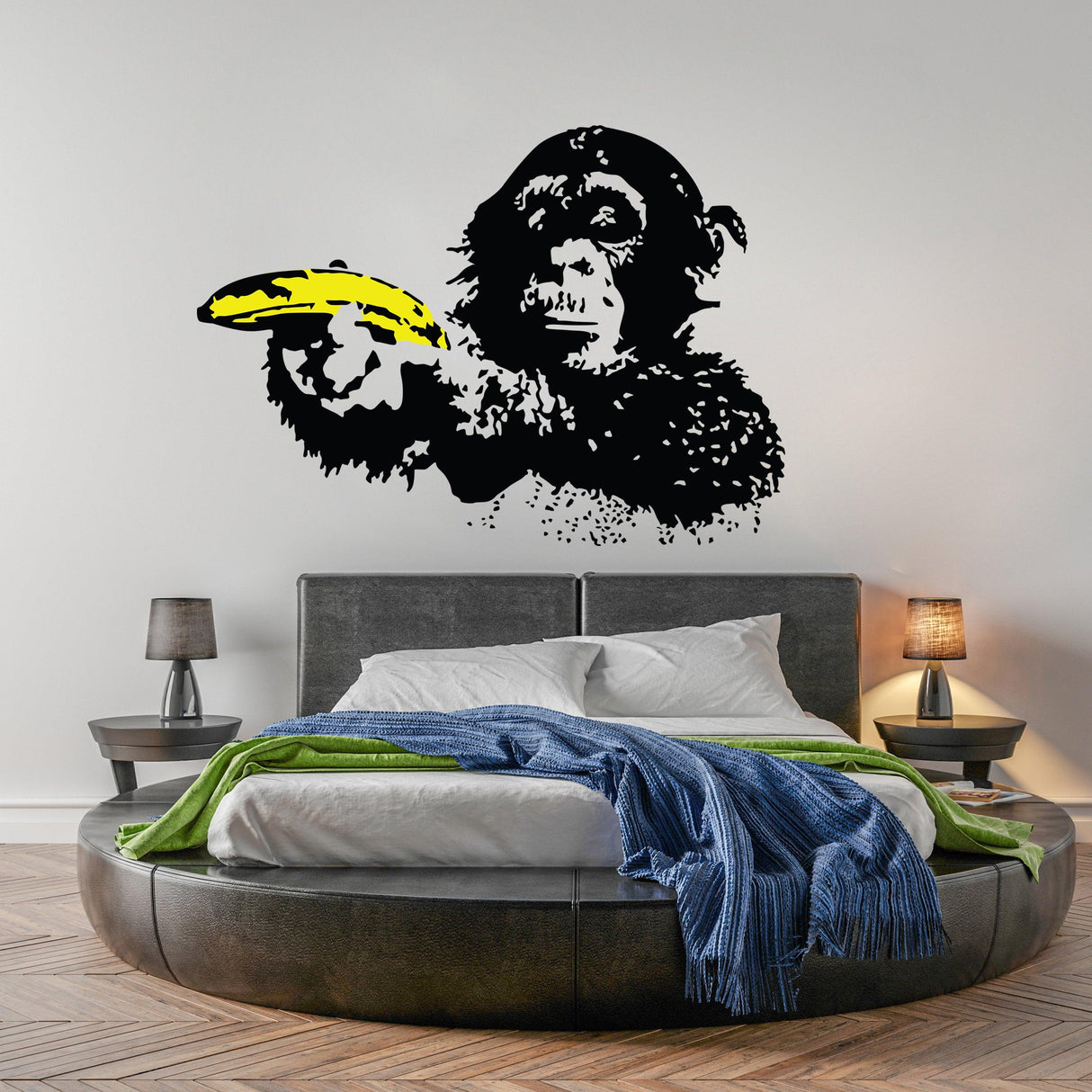 Banksy Monkey Wall Sticker - Bansky Art Vinyl Decal - Decords