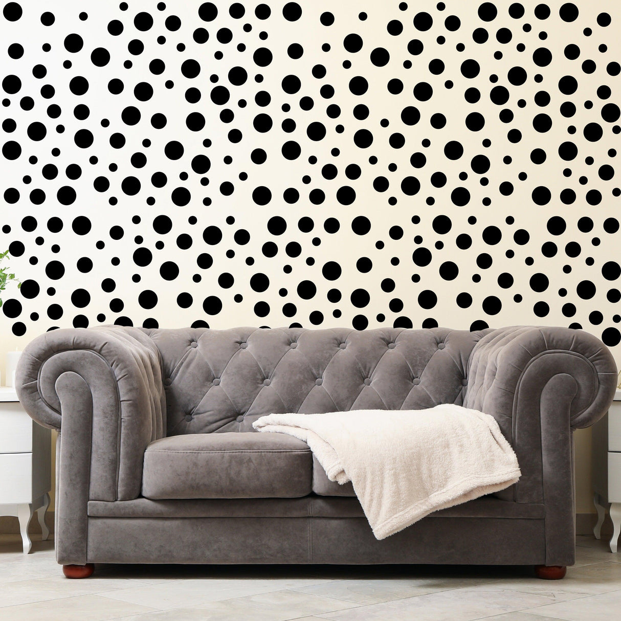 Polka Dots Wall Decals - Black Circle Wallpaper Vinyl Stickers For Girl Room Baby Kid Decor Bedroom - Decords