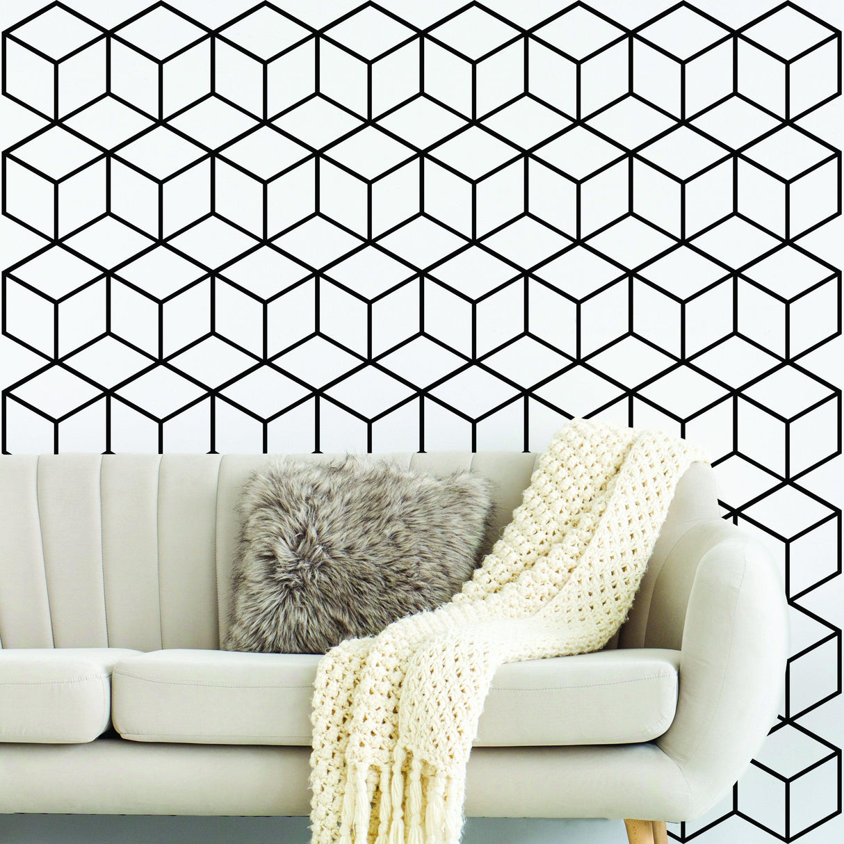 Geometric Wall Mural Decal - Hexagon Honeycomb Vinyl Bedroom Sticker - Decords