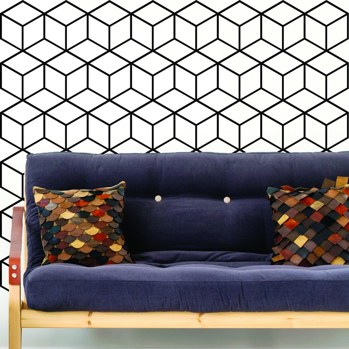 Geometric Wall Mural Decal - Hexagon Honeycomb Vinyl Bedroom Sticker - Decords