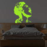 Glow In Dark Life Is Beautiful Banksy Street Art Wall Decal - Night Light Glowing Neon Singing Woman Sticker - Decords