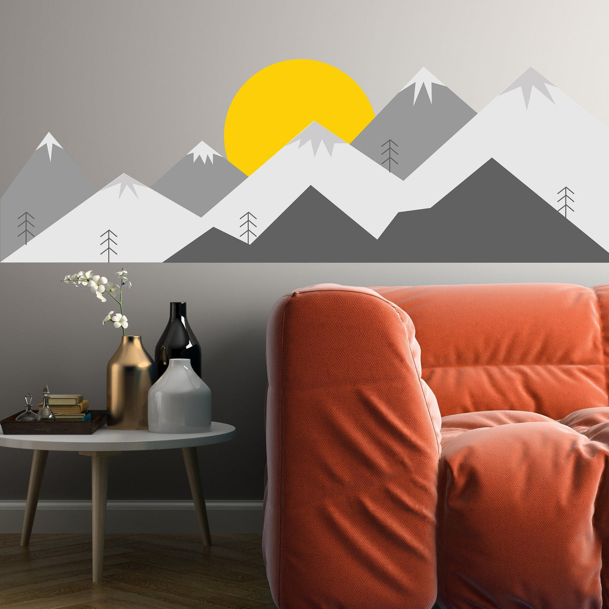 Mountain Wall Decal - Mountains Vinyl Sticker Decor For Nursery Baby Kid Boy Room - Decords