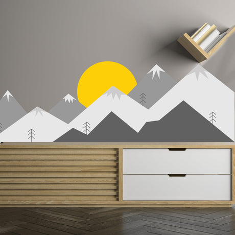 Mountain Wall Decal - Mountains Vinyl Sticker Decor For Nursery Baby Kid Boy Room - Decords