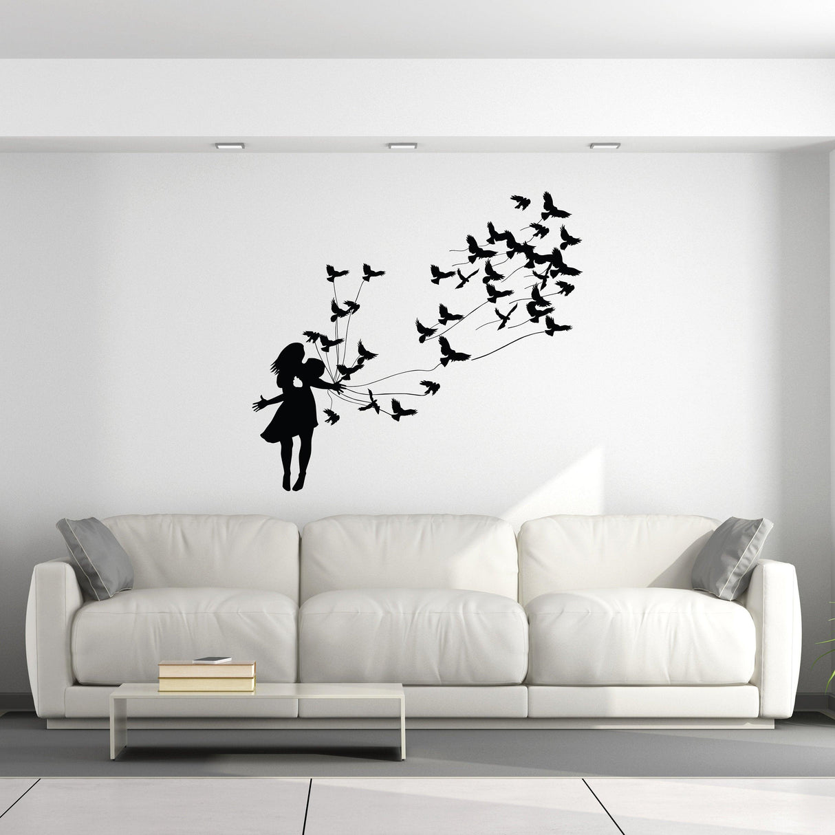 Kissing Wall Decal - Birds and Love Couple Wall Sticker - Decords