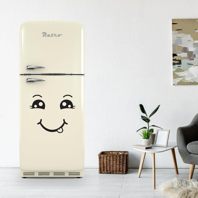 Refrigerator Happy Face Decal - Happy Chef Smile Fridge Door Vinyl Sticker For Kitchen - Decords