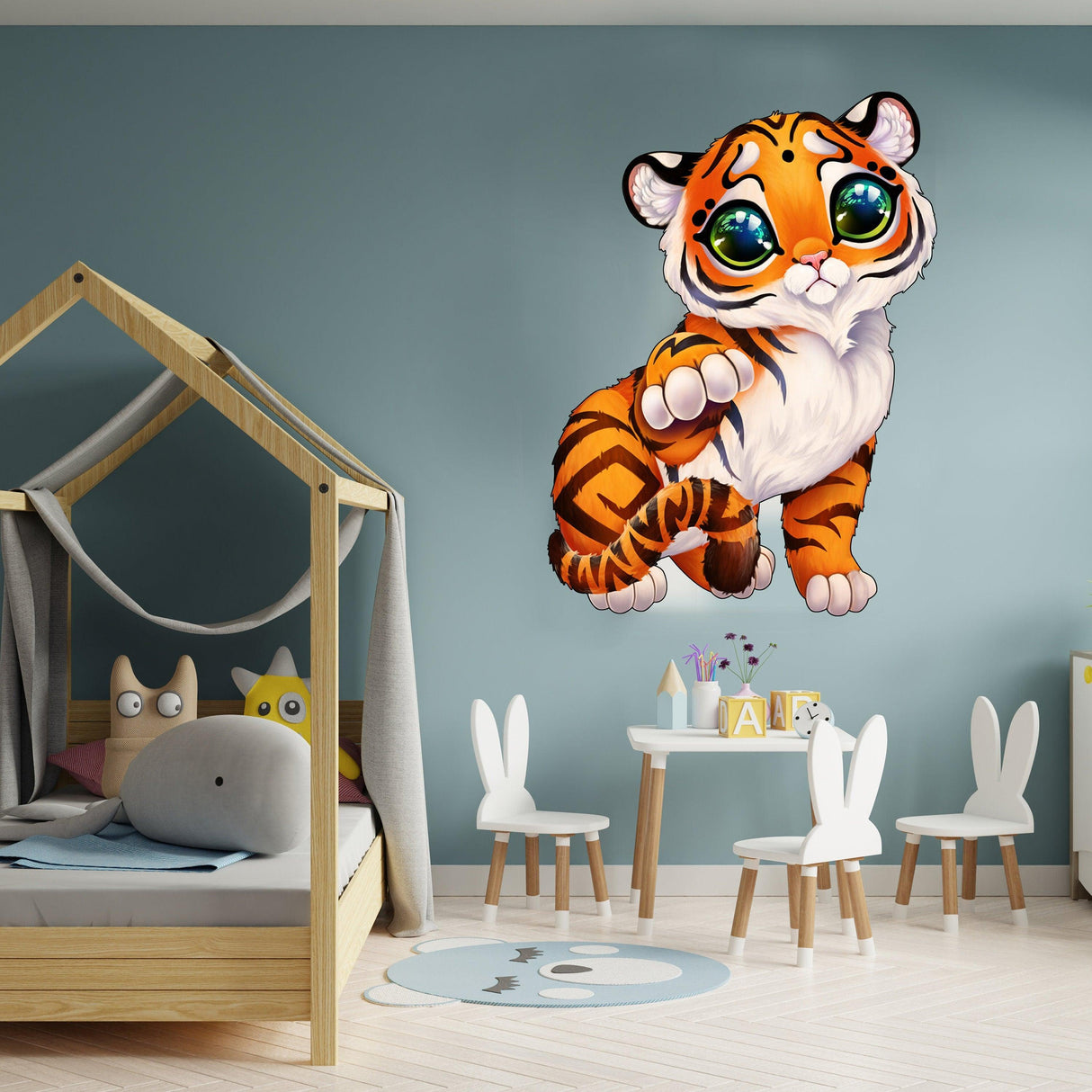 Cute Tiger Wall Sticker - Baby Kid Toddler Little Animal Decoration Decal - Decords