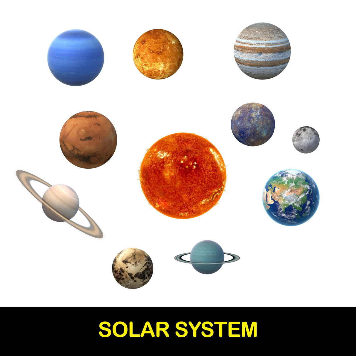 Glow In The Dark Planet Wall Decals - Solar System Glowing Sticker For Ceiling - Decords