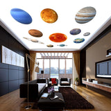 Glow In The Dark Planet Wall Decals - Solar System Glowing Sticker For Ceiling - Decords