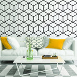 Geometric Wall Mural Decal - Hexagon Honeycomb Vinyl Bedroom Sticker - Decords