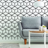 Geometric Wall Mural Decal - Hexagon Honeycomb Vinyl Bedroom Sticker - Decords