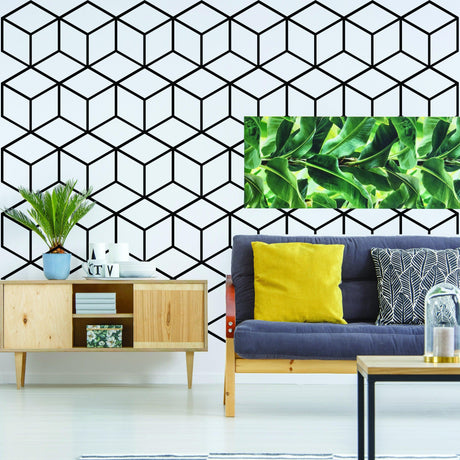 Geometric Wall Mural Decal - Hexagon Honeycomb Vinyl Bedroom Sticker - Decords