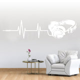 Glow In Dark Headphone Vinyl Wall Sticker - Night Light Music Art Dj Decal - Decords