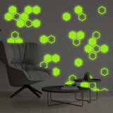 50x Glow In Dark Honeycomb Wall Decals Decor - Nigh Light Geometric Hexagon Stickers - Decords