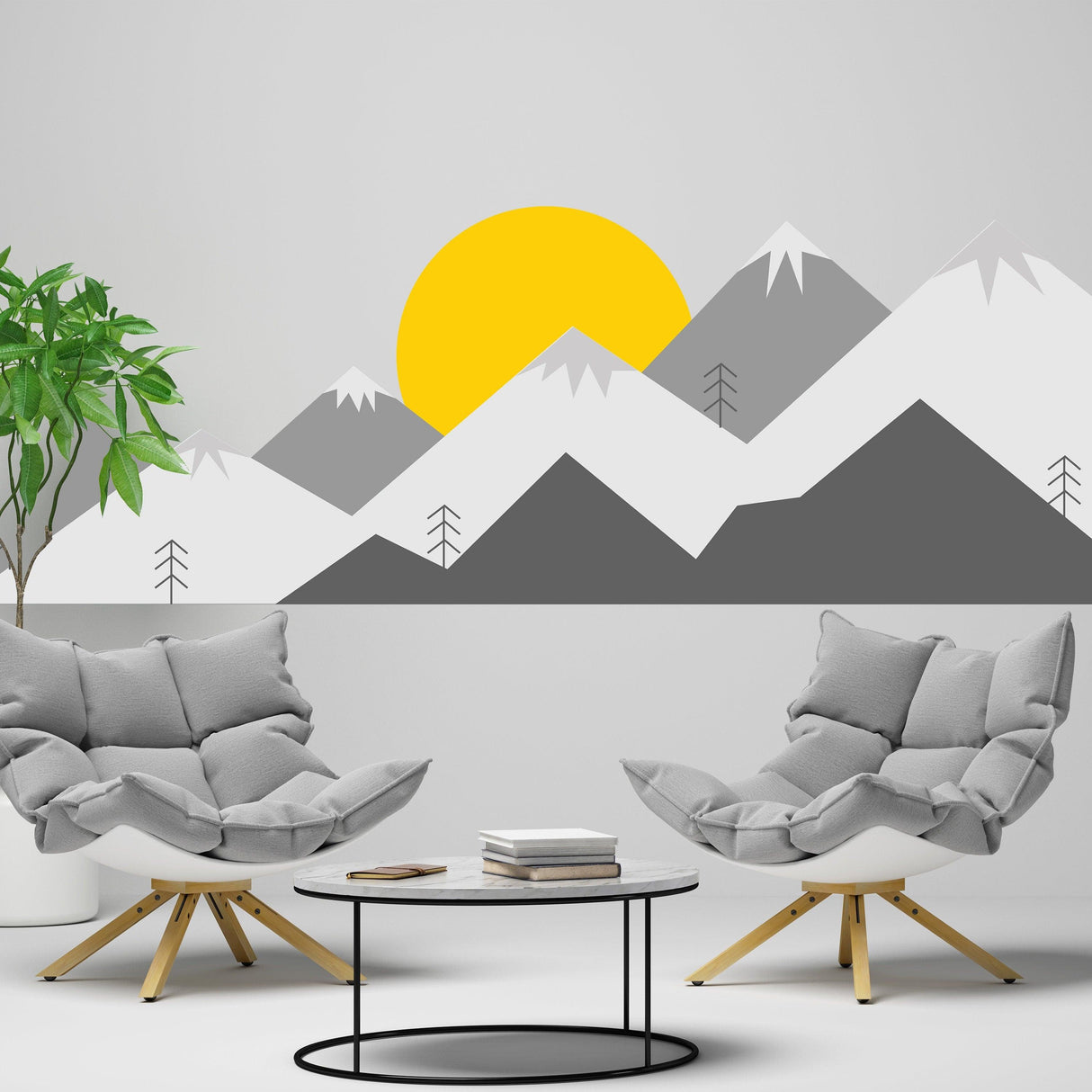 Mountain Wall Decal - Mountains Vinyl Sticker Decor For Nursery Baby Kid Boy Room - Decords