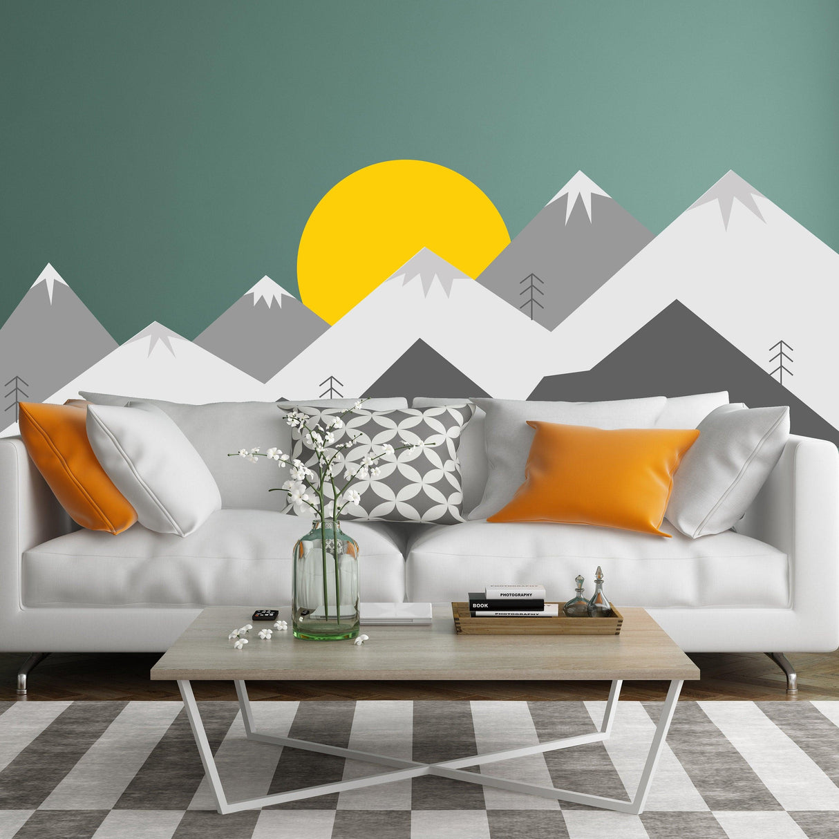 Mountain Wall Decal - Mountains Vinyl Sticker Decor For Nursery Baby Kid Boy Room - Decords