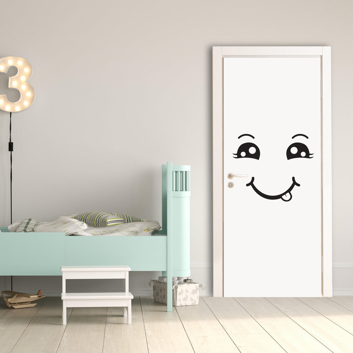 Refrigerator Happy Face Decal - Happy Chef Smile Fridge Door Vinyl Sticker For Kitchen - Decords