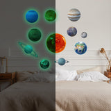 Glow In The Dark Planet Wall Decals - Solar System Glowing Sticker For Ceiling - Decords