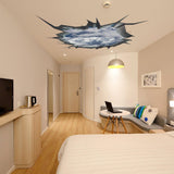 3d Ceiling Sticker - Blue Sky Porthole Decoration Wall Decal For Bedroom - Decords