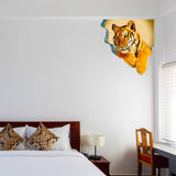 3d Tiger Sticker - Tiger Porthole Decoration Wall Decal For Bedroom - Decords