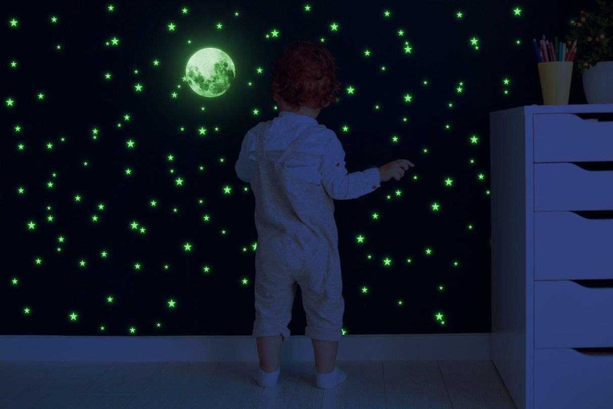 Glow In The Dark Stars Stickers - The Glowing Moon Decal - Decords