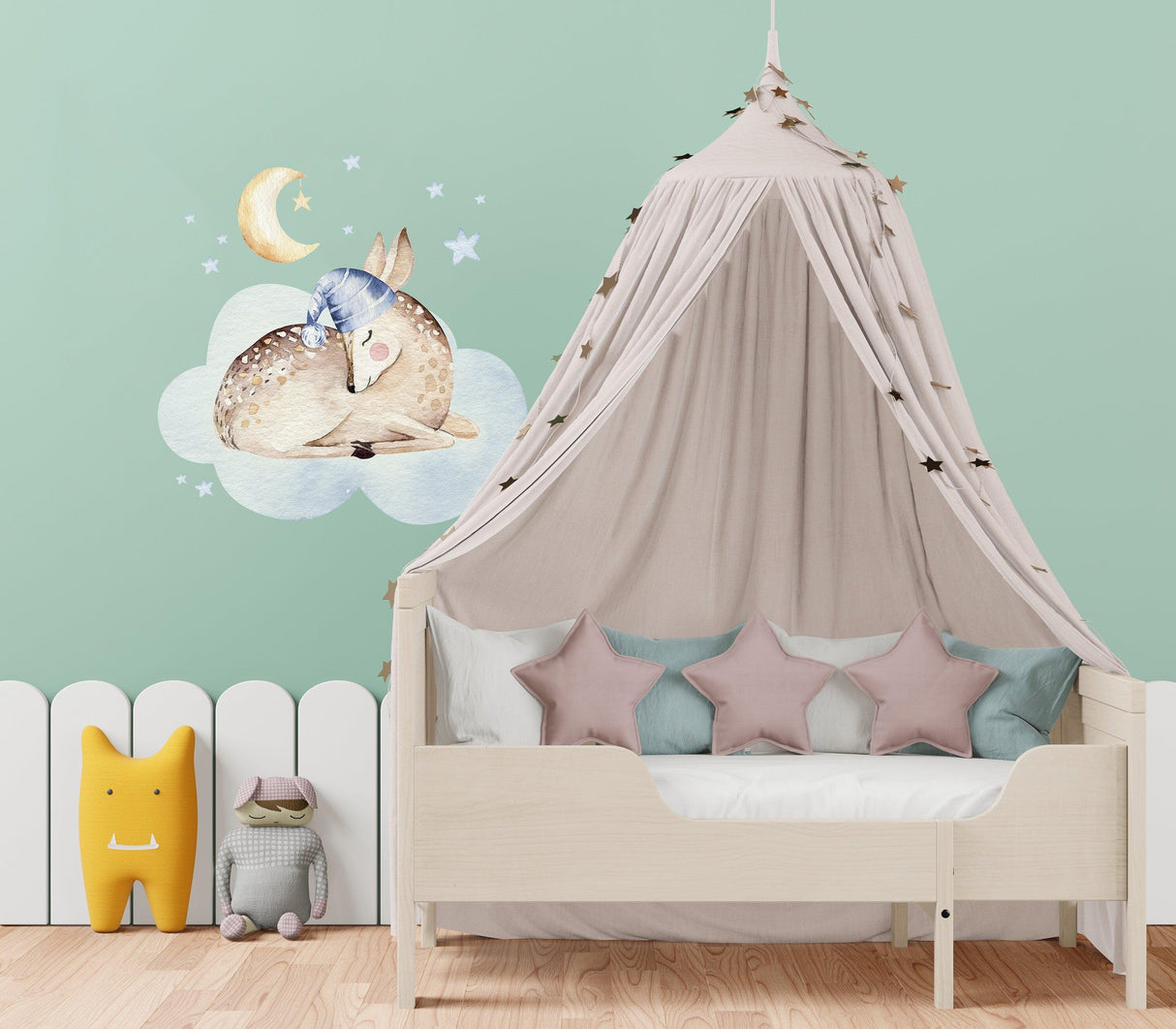 Baby Nursery Wall Decor Sticker - Animal Cloud Dream Decal For Boy Girl Room - Decords