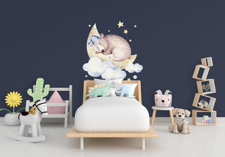 Baby Nursery Wall Decor Sticker - Animal Cloud Dream Decal For Boy Girl Room - Decords