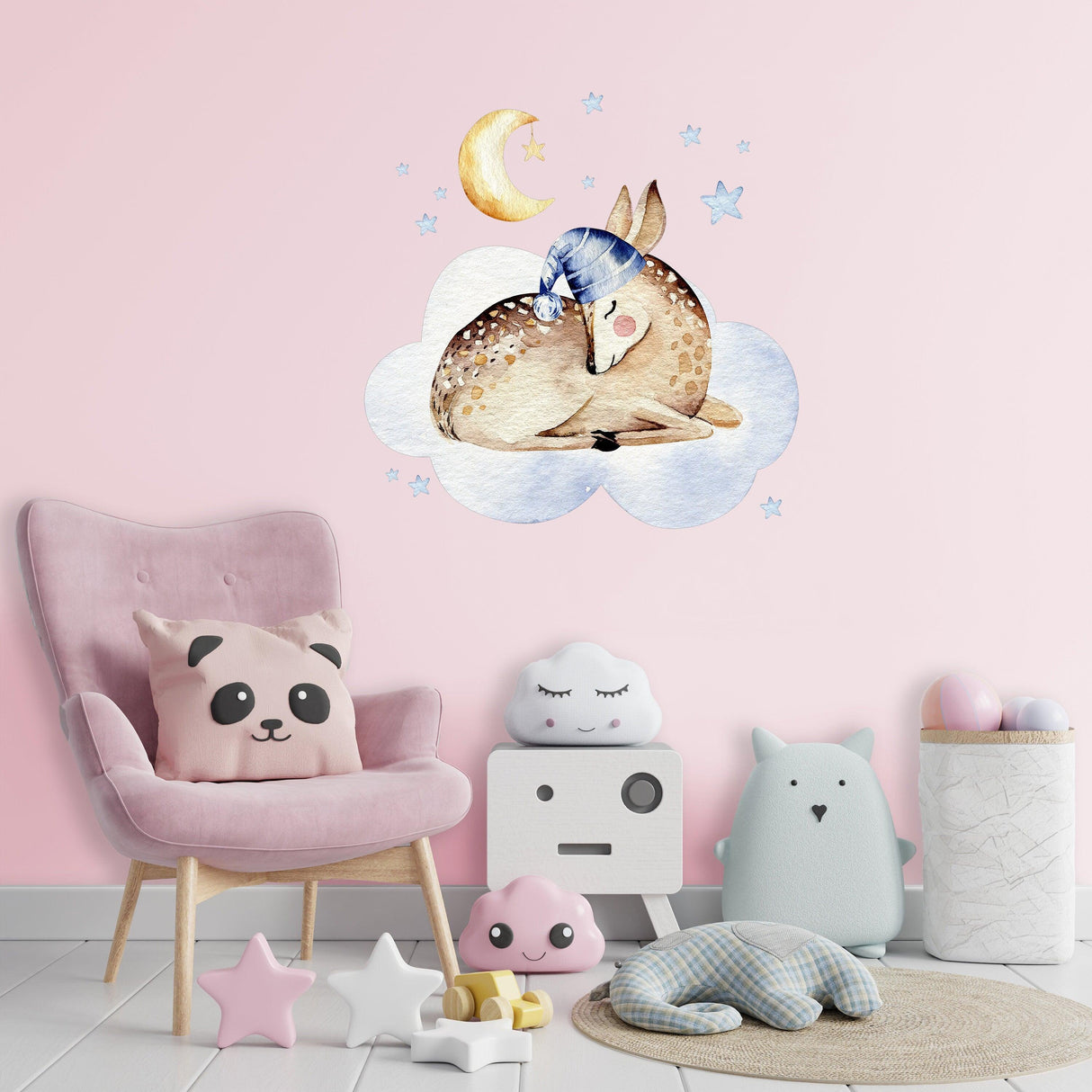 Baby Nursery Dream Wall Sticker - Animal Cloud Decor Decal For Boy Girl Room - Decords