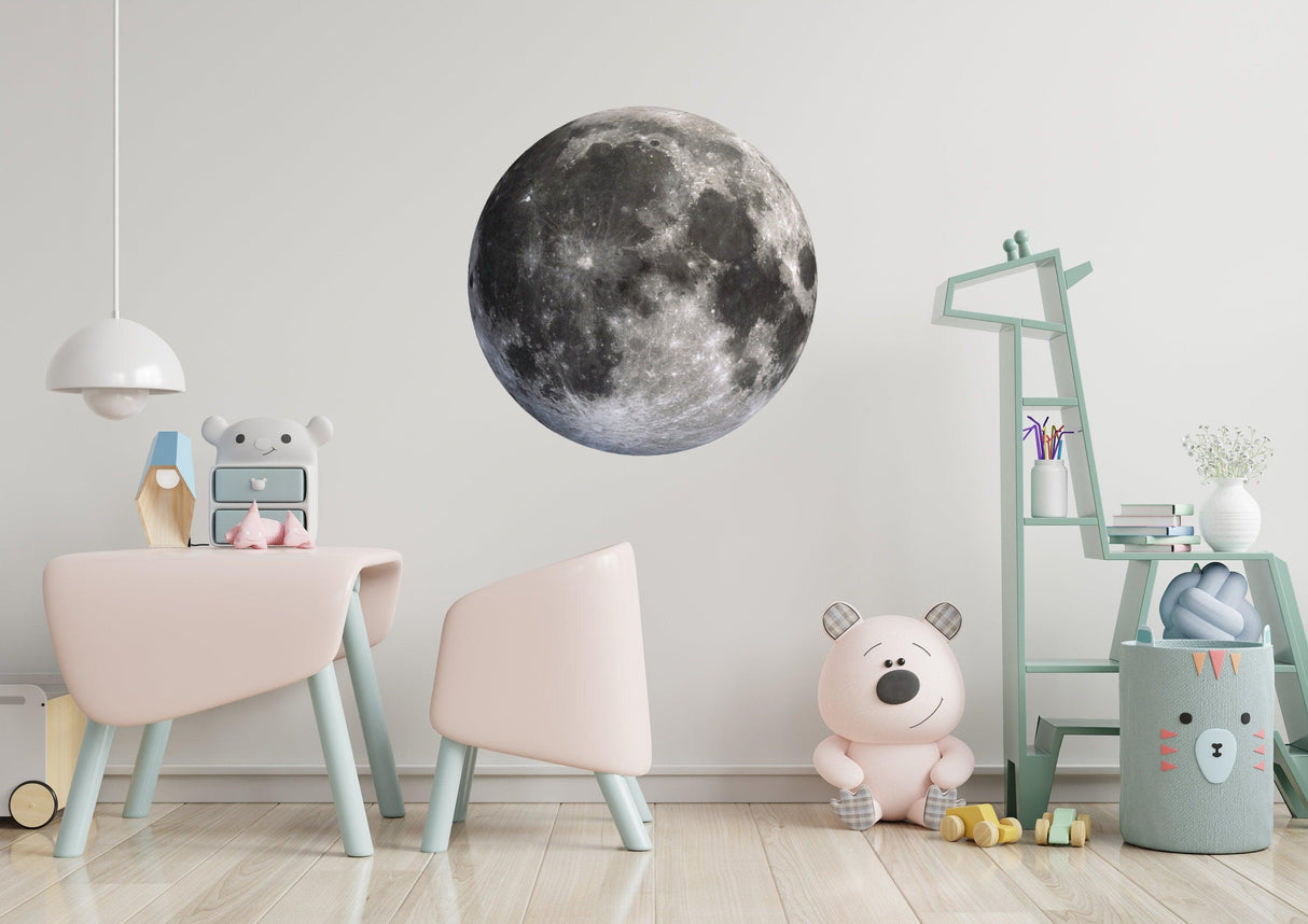 Full Moon Wall Sticker - Moon Back Phase Decal - Decords