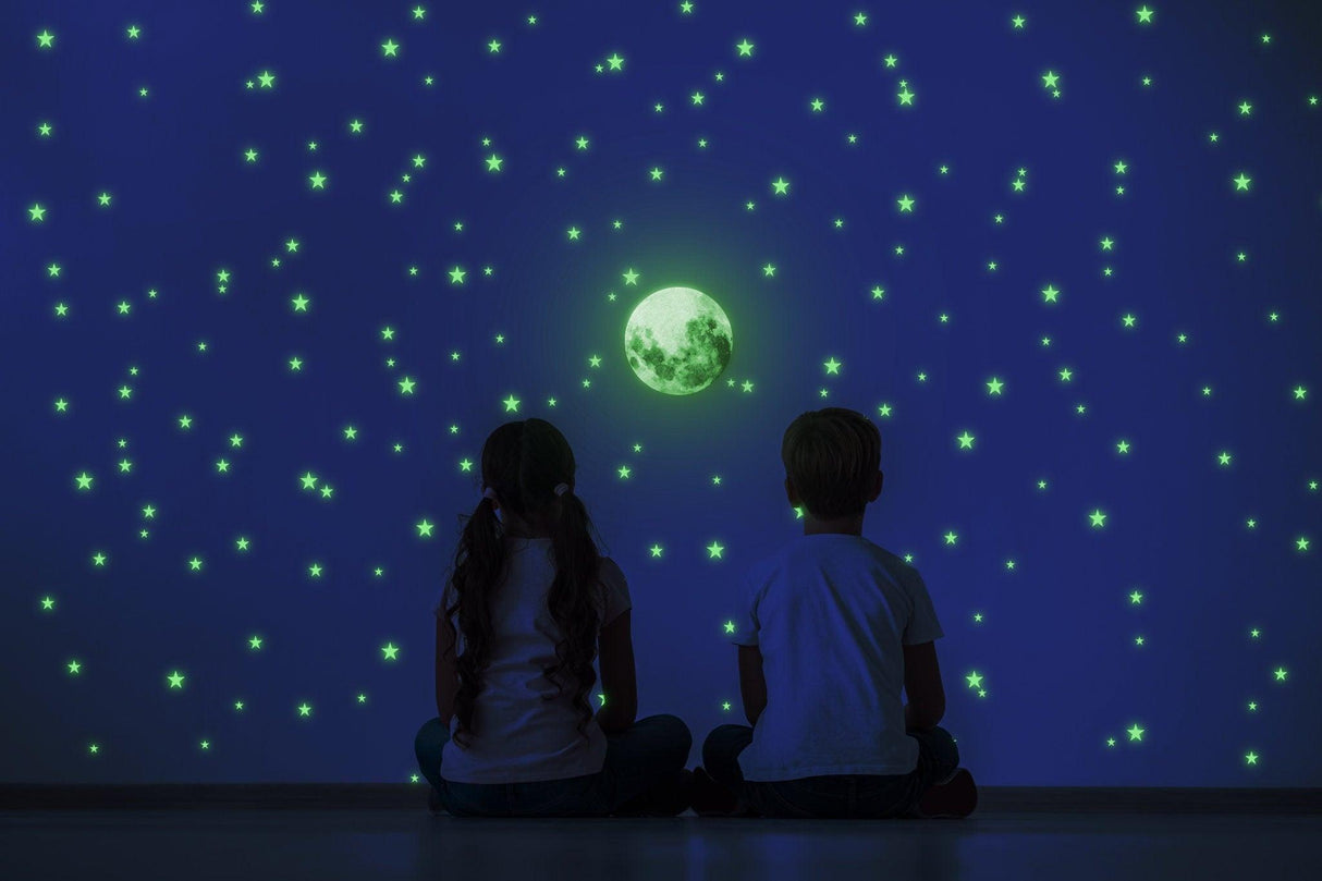 The Glowing Moon Decal - Glow In The Dark Stars Stickers - Decords