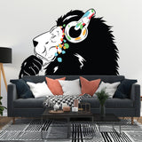 Lion in Headphones Stickers - Inspired by Banksy Graffiti Wall Decal - Decords