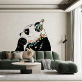 Panda in Headphones Stickers - Inspired by Banksy Graffiti Wall Decal - Decords