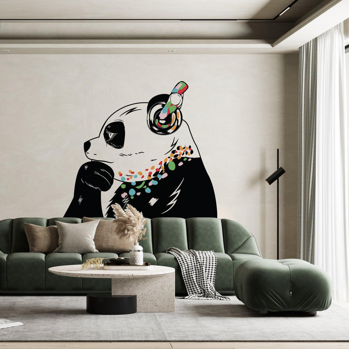 Thinking Panda Sticker - Inspired by Banksy Art Vinyl Dj Baksy Wall Decal - Decords