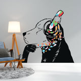 Dog in Headphones Stickers - Inspired by Banksy Graffiti Wall Decal - Decords