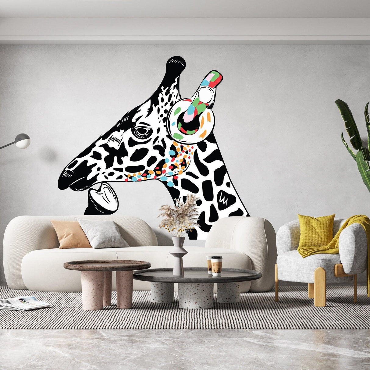 Thinking Giraffe Sticker - Inspired by Banksy Art Vinyl Dj Baksy Wall Decal - Decords