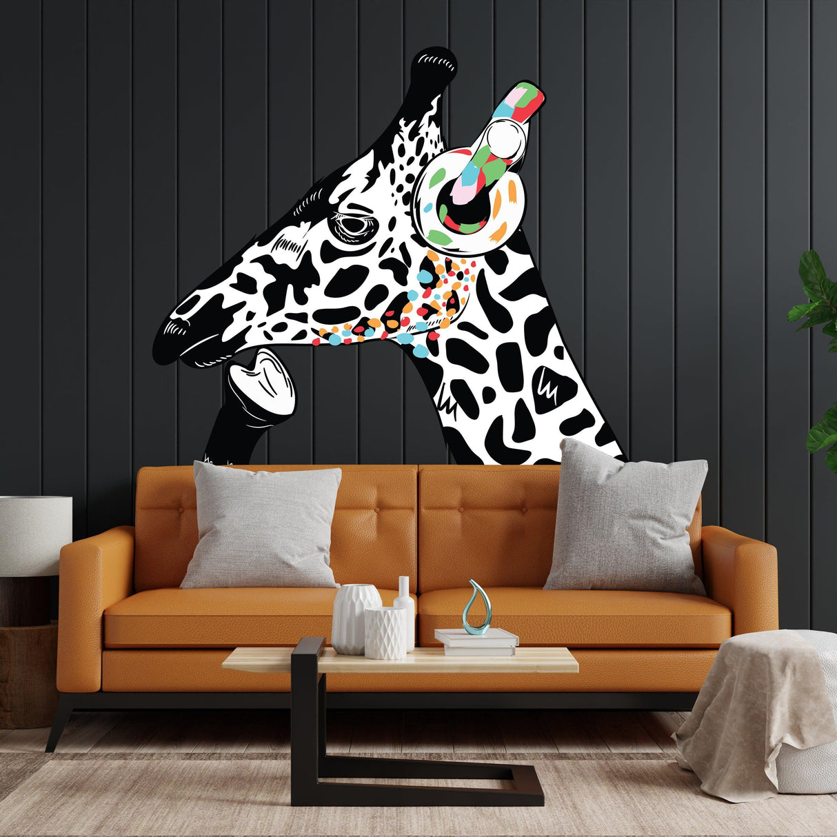 Thinking Giraffe Sticker - Inspired by Banksy Art Vinyl Dj Baksy Wall Decal - Decords