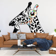 Giraffe Wall Art Sticker - Thinking Dj Giraffes Head Headphones Vinyl Decal - Decords