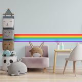 Rainbow Stripe Sticker - Birthday Party Border Strip Vinyl Decal Decoration For Nursery Baby Kid - Decords