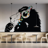 Thinking Lion Sticker - Inspired by Banksy Art Vinyl Dj Baksy Wall Decal - Decords