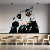 Panda in Headphones Stickers - Inspired by Banksy Graffiti Wall Decal - Decords