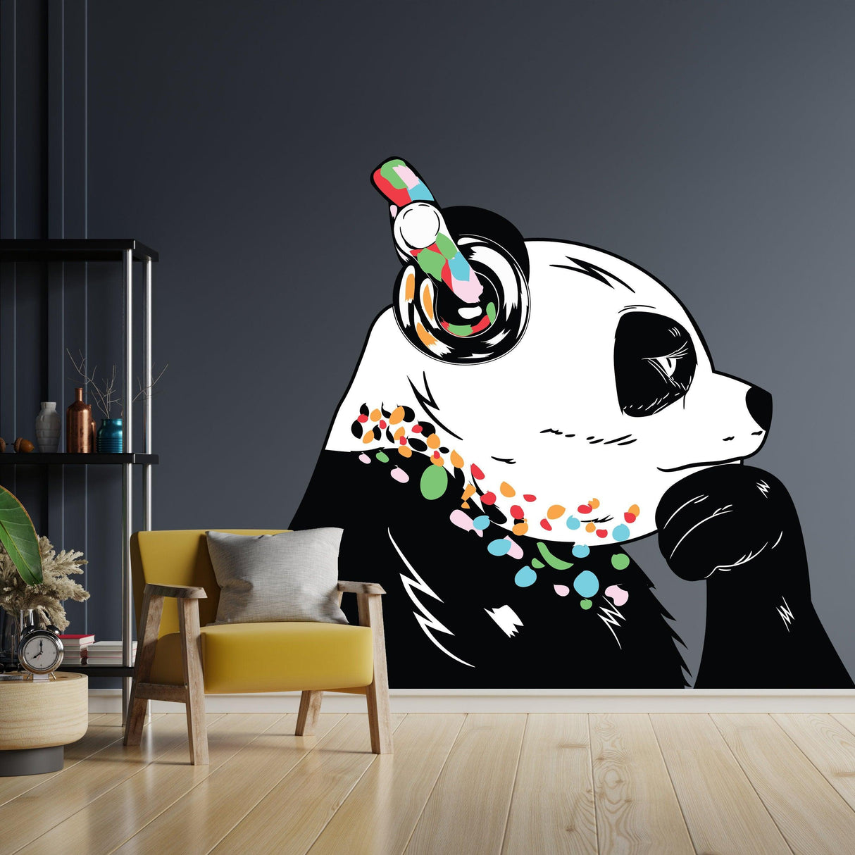 Thinking Panda Sticker - Inspired by Banksy Art Vinyl Dj Baksy Wall Decal - Decords