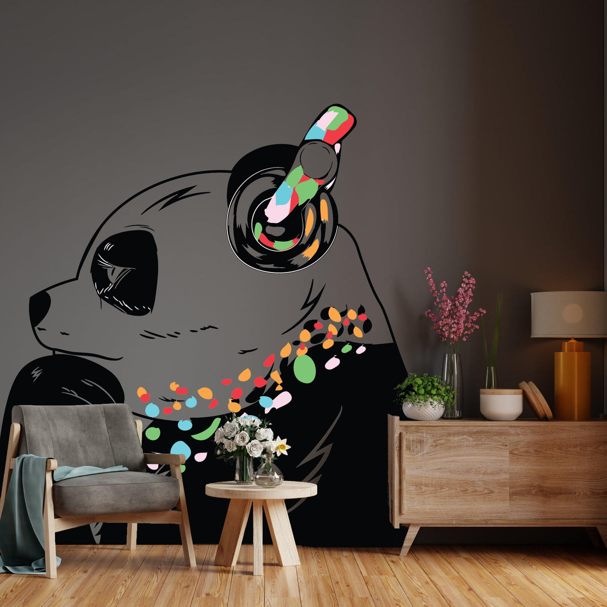 Panda Wall Sticker - Pandas Head Decal - Decords