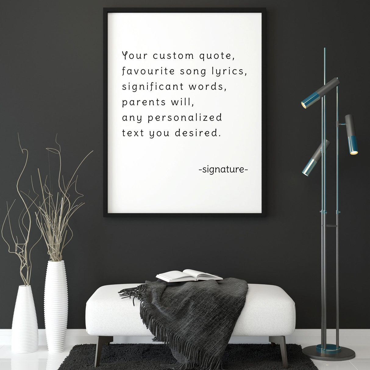 Custom Quote Poster Print - Personalized Motivational Positive Posters Wall Decor - Create Your Own Gift With Song Lyrics Text Print - Decords