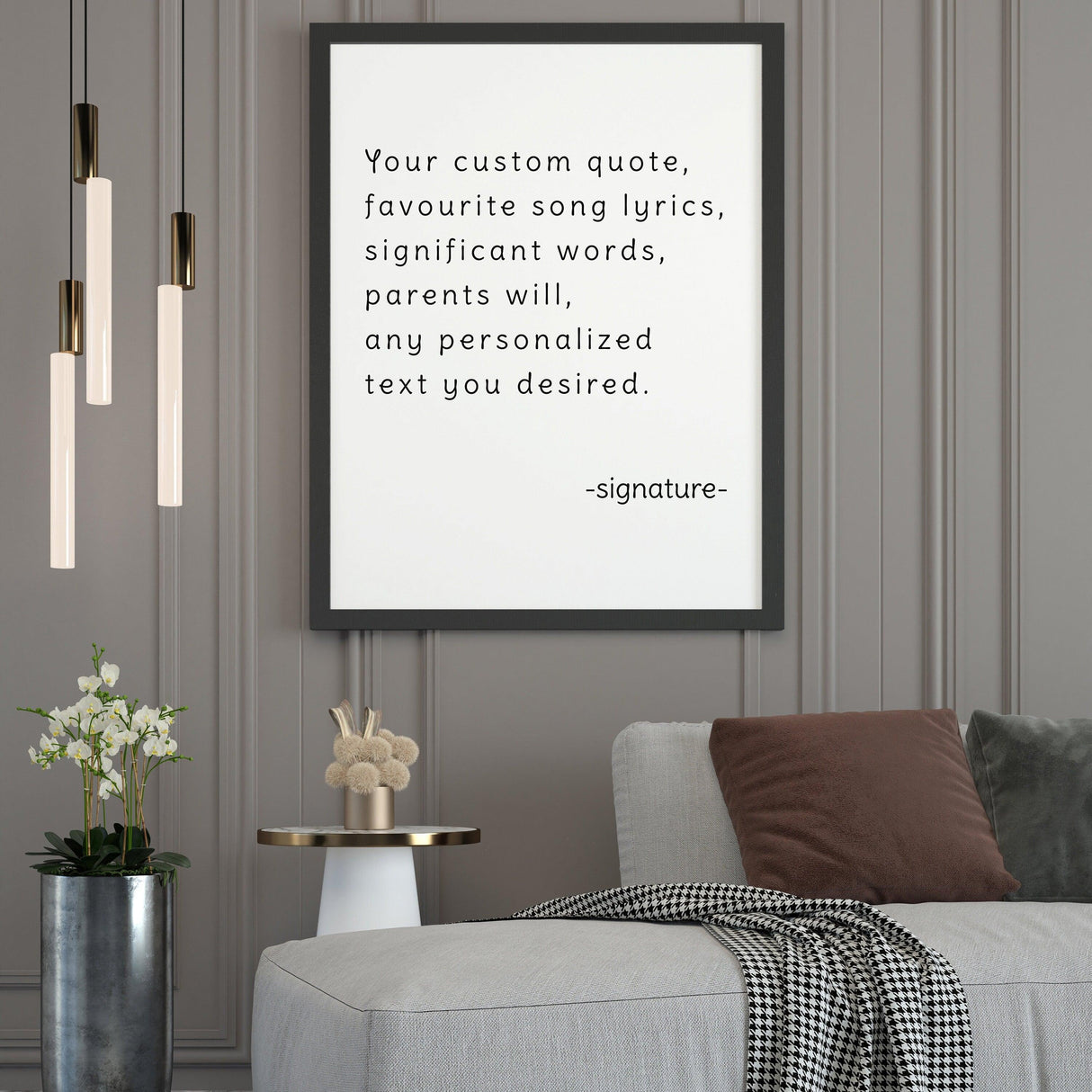 Custom Quote Poster Print - Personalized Motivational Positive Posters Wall Decor - Create Your Own Gift With Song Lyrics Text Print - Decords